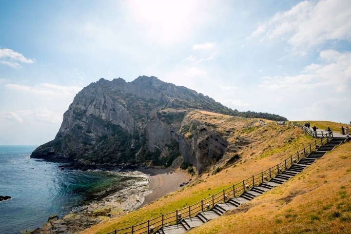 Ngọn n&uacute;i được bao phủ bởi những t&aacute;n l&aacute; m&agrave;u v&agrave;ng v&agrave; cam