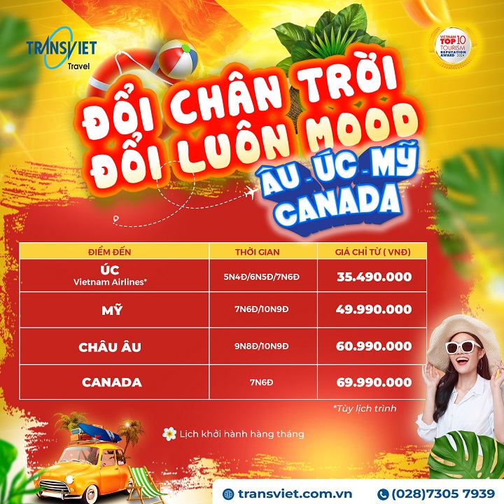 Ch&ugrave;m tour &Acirc;u - &Uacute;c - Mỹ đẳng cấp&nbsp;