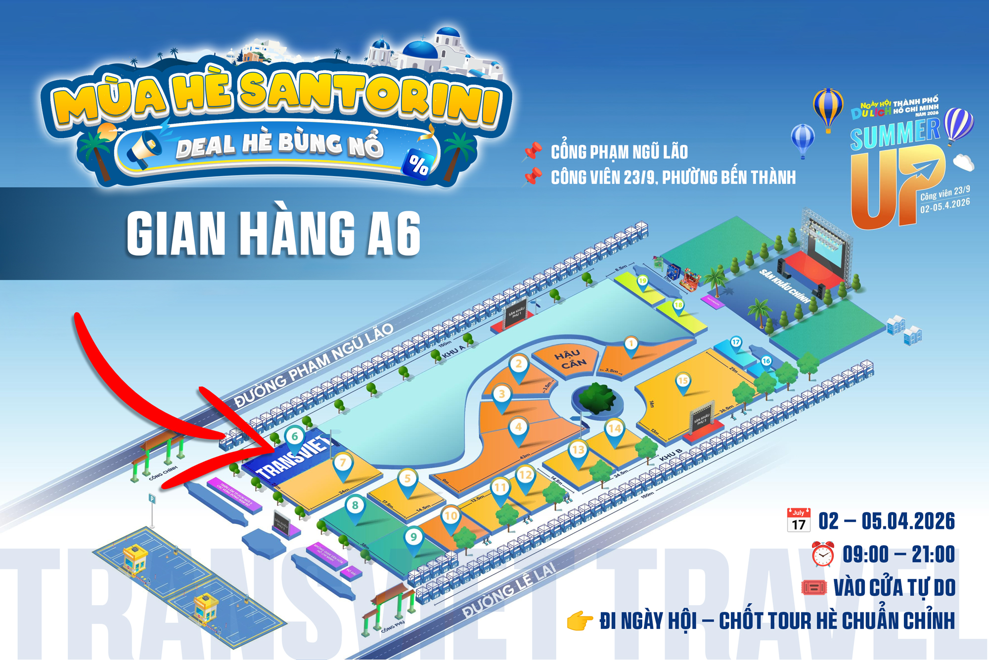 Hẹn bạn tại M&ugrave;a h&egrave; Santorini - F168nhacai gian h&agrave;ng A6, cổng Phạm Ngũ L&atilde;o