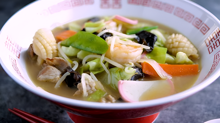 M&igrave; hải sản Champon c&oacute; hương vị đậm đ&agrave;, hấp dẫn